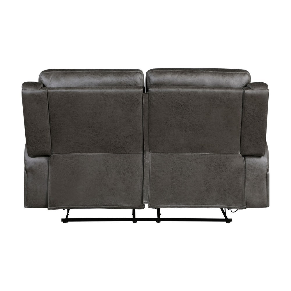 Patsy Manual Recliner Loveseat | Gray Polished Microfiber | 62’’ BM336116