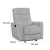 Lyns Manual Glider Recliner Armchair | Soft Gray Chenille | Solid Wood BM336121