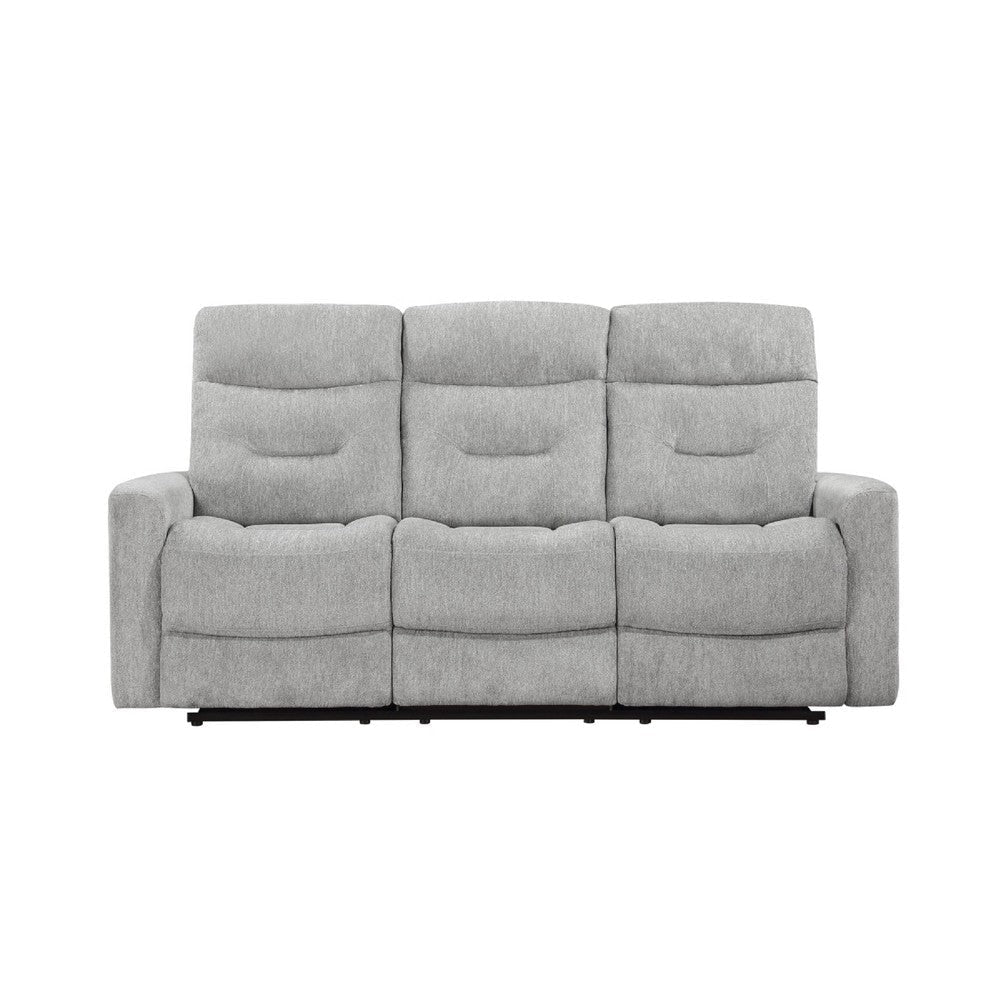 Lyns Manual Double Recliner Sofa | Soft Gray Chenille 81’’ BM336123