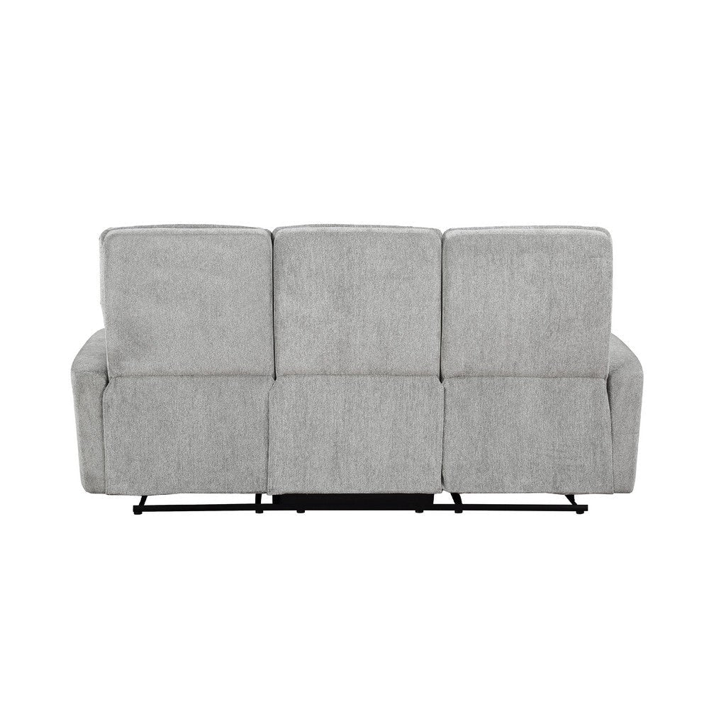 Lyns Manual Double Recliner Sofa | Soft Gray Chenille 81’’ BM336123