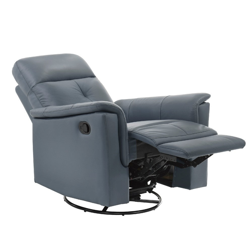 Briz Manual Swivel Recliner Chair | Top Grain Leather Slate Gray BM336124