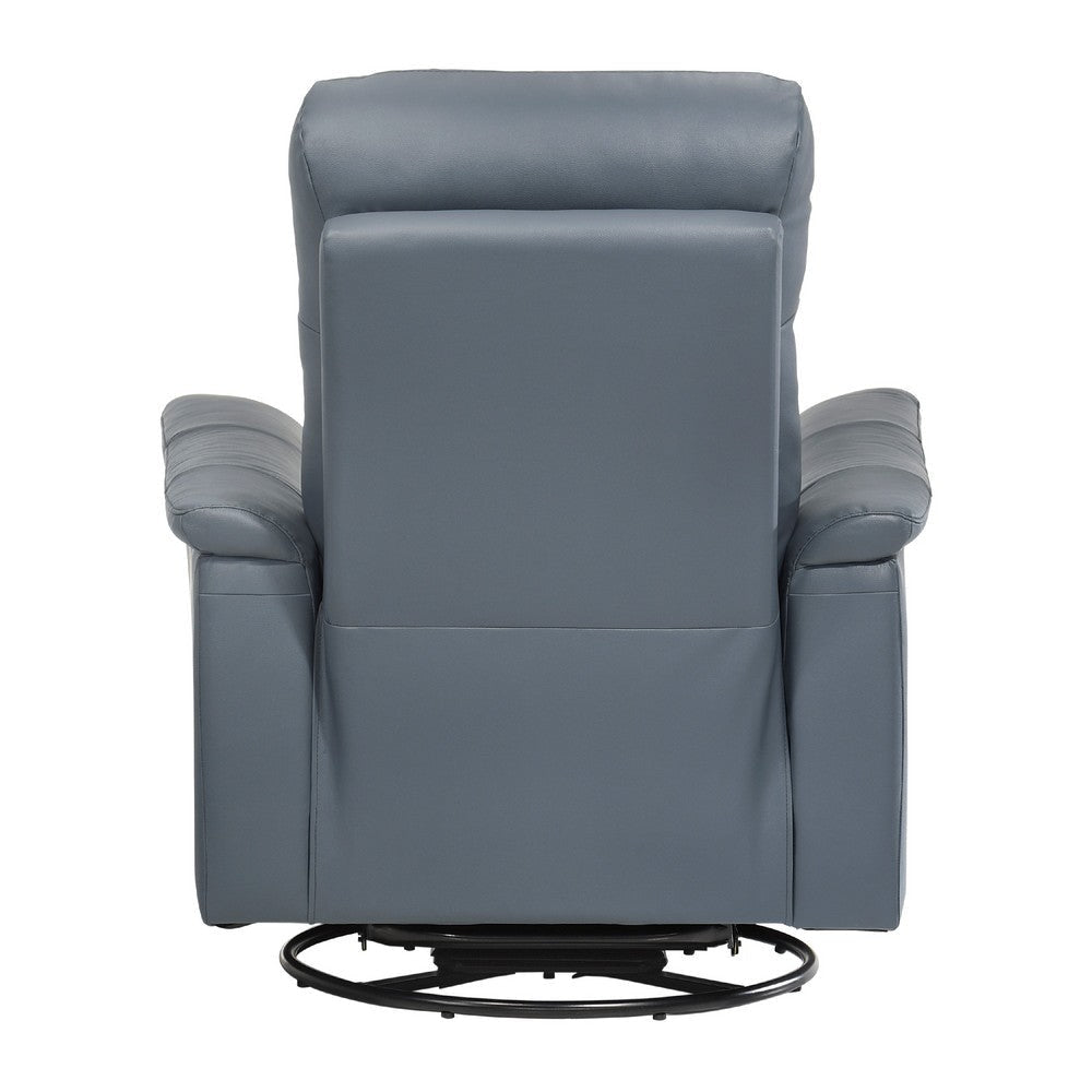 Briz Manual Swivel Recliner Chair | Top Grain Leather Slate Gray BM336124
