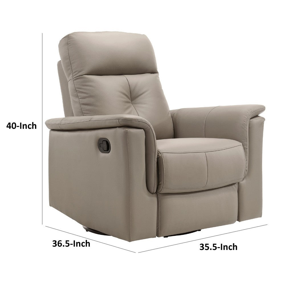 Briz Manual Swivel Recliner Chair | Top Grain Leather Latte Brown BM336125