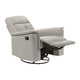 Briz Manual Swivel Recliner Chair | Top Grain Leather Silver Gray BM336126