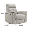 Briz Manual Swivel Recliner Chair | Top Grain Leather Silver Gray BM336126