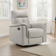 Briz Manual Swivel Recliner Chair | Top Grain Leather Silver Gray