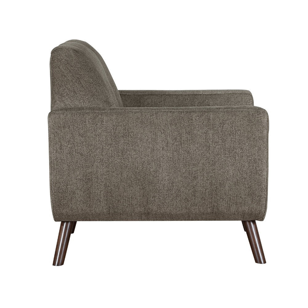 Jany Accent Chair | Tufted Brown Textured Microfiber | Walnut Tone BM336129
