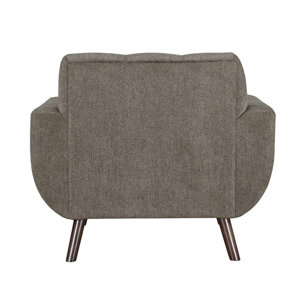 Jany Accent Chair | Tufted Brown Textured Microfiber | Walnut Tone BM336129