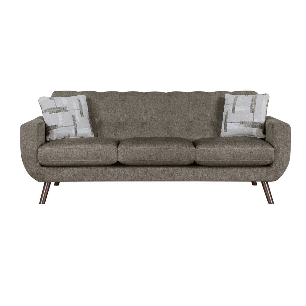 Jany Sofa with 2 Pillows | 87’’ Brown Microfiber | Walnut Tone BM336131