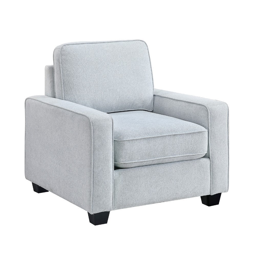 Pery Accent Chair w Reversible Cushions | Modern Light Gray Polyester