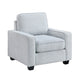 Pery Accent Chair w Reversible Cushions | Modern Light Gray Polyester