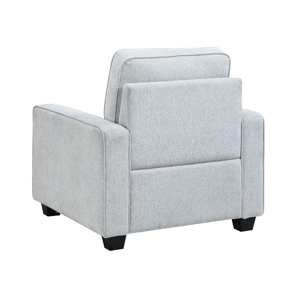 Pery Accent Chair w Reversible Cushions | Modern Light Gray Polyester BM336140