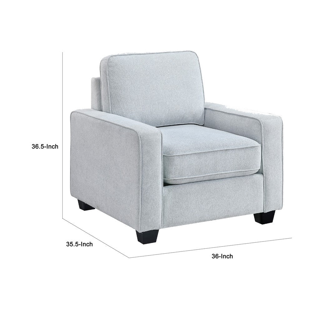 Pery Accent Chair w Reversible Cushions | Modern Light Gray Polyester BM336140