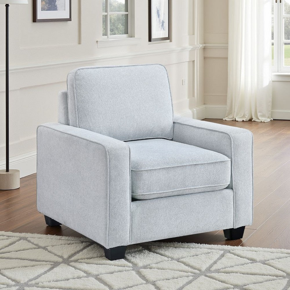 Pery Accent Chair w Reversible Cushions | Modern Light Gray Polyester