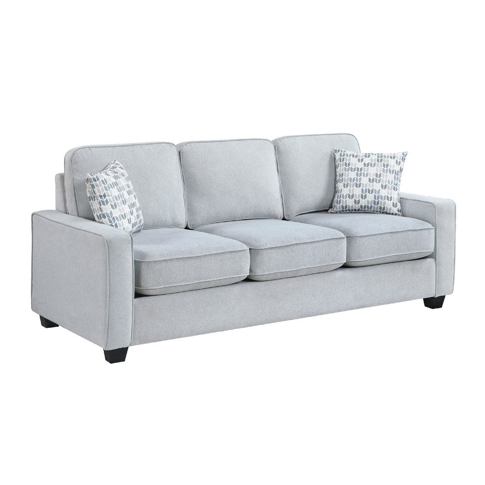 Pery Sofa w 2 Pillows | Reversible Cushions | Light Gray 84"
