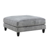Mear Modular Ottoman w Black Solid Wood Legs | Gray Corduroy 40"