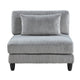 Mear Modular Armless Chair w Black Solid Wood Legs | Gray Corduroy BM336144