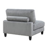 Mear Modular Armless Chair w Black Solid Wood Legs | Gray Corduroy BM336144