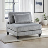 Mear Modular Armless Chair w Black Solid Wood Legs | Gray Corduroy