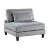 Mear Modular Armless Chair w Black Solid Wood Legs | Gray Corduroy