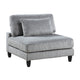 Mear Modular Armless Chair w Black Solid Wood Legs | Gray Corduroy