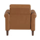 Lo Accent Armchair w Rolled Arms | Mid Century Brown Faux Leather BM336145