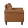 Lo Accent Armchair w Rolled Arms | Mid Century Brown Faux Leather BM336145