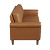 Lo Loveseat w Rolled Arms | Mid Century Brown Faux Leather 57’’ BM336146