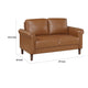 Lo Loveseat w Rolled Arms | Mid Century Brown Faux Leather 57’’ BM336146