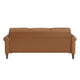 Lo Sofa w Rolled Arms | Mid Century Brown Faux Leather 79’’