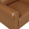 Lo Sofa w Rolled Arms | Mid Century Brown Faux Leather 79’’