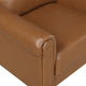 Lo Sofa w Rolled Arms | Mid Century Brown Faux Leather 79’’