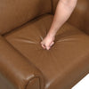 Lo Sofa w Rolled Arms | Mid Century Brown Faux Leather 79’’