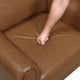 Lo Sofa w Rolled Arms | Mid Century Brown Faux Leather 79’’