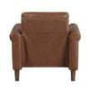 Lo Accent Chair w Rolled Arms | Mid Century Dark Brown Faux Leather BM336148