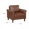 Lo Accent Chair w Rolled Arms | Mid Century Dark Brown Faux Leather BM336148