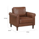 Lo Accent Chair w Rolled Arms | Mid Century Dark Brown Faux Leather BM336148