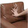 Lo Loveseat w Rolled Arms | Mid Century Dark Brown Faux Leather 57’’ BM336149