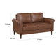 Lo Loveseat w Rolled Arms | Mid Century Dark Brown Faux Leather 57’’ BM336149