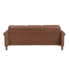 Lo Sofa w Rolled Arms | Mid Century Dark Brown Faux Leather 79’’ BM336150
