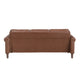 Lo Sofa w Rolled Arms | Mid Century Dark Brown Faux Leather 79’’ BM336150