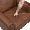 Lo Sofa w Rolled Arms | Mid Century Dark Brown Faux Leather 79’’ BM336150