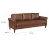 Lo Sofa w Rolled Arms | Mid Century Dark Brown Faux Leather 79’’ BM336150