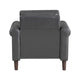 Lo Accent Chair w Rolled Arms | Midcentury Dark Gray Faux Leather BM336151