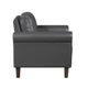 Lo Accent Chair w Rolled Arms | Midcentury Dark Gray Faux Leather BM336151