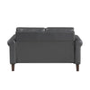 Lo Loveseat w Rolled Arms | Midcentury Dark Gray Faux Leather 57’’ BM336152