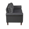 Lo Loveseat w Rolled Arms | Midcentury Dark Gray Faux Leather 57’’ BM336152