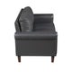 Lo Loveseat w Rolled Arms | Midcentury Dark Gray Faux Leather 57’’ BM336152