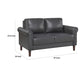 Lo Loveseat w Rolled Arms | Midcentury Dark Gray Faux Leather 57’’ BM336152