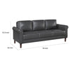 Lo Sofa w Rolled Arms | Midcentury Dark Gray Faux Leather 79’’ BM336153